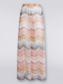 Cover up trousers in zigzag viscose blend with lurex