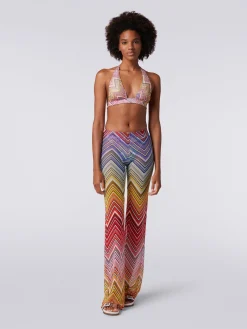 Cover up trousers in zigzag print tulle