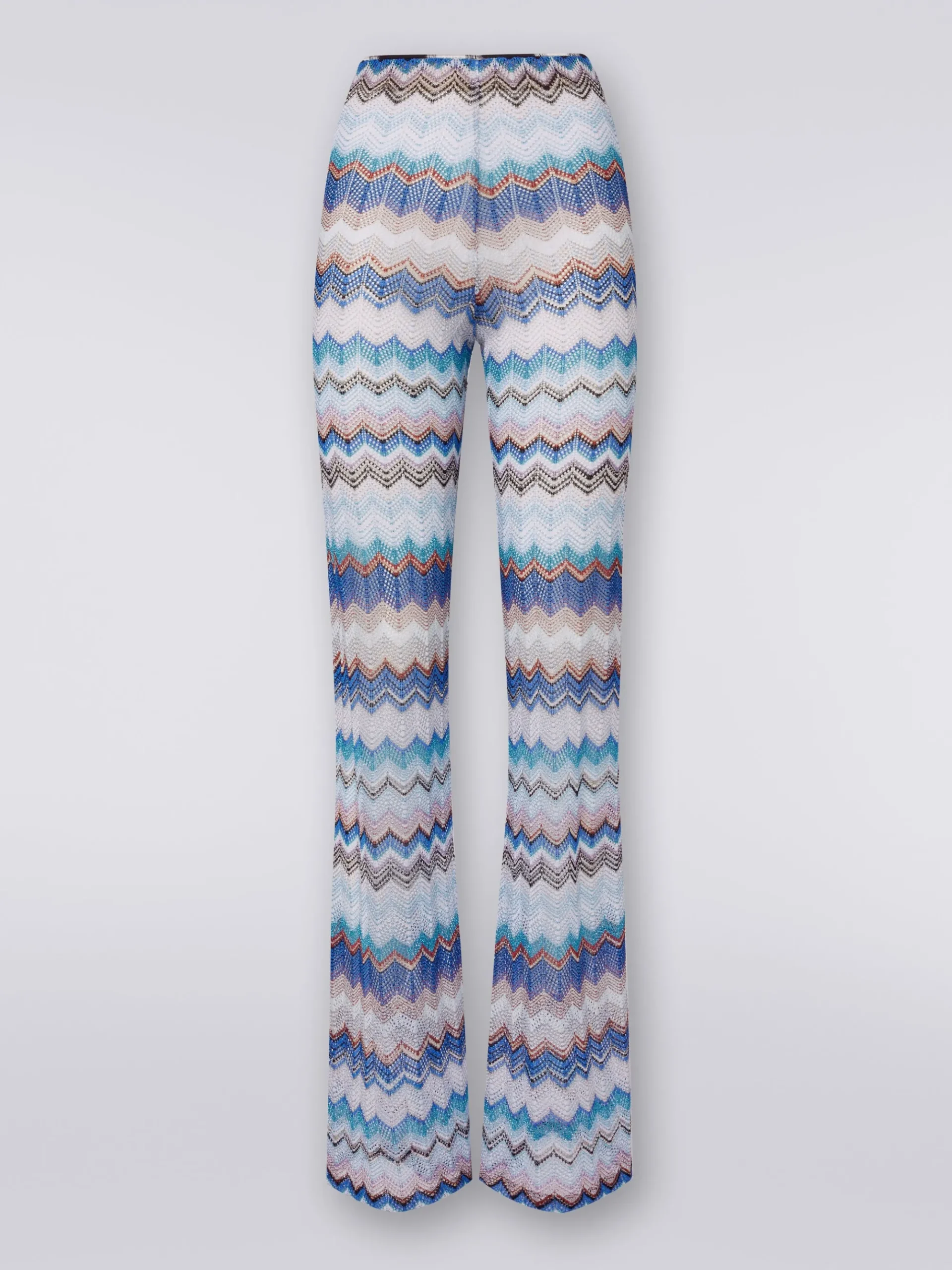 Cover up trousers in zigzag crochet with lurex