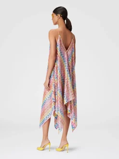 Cover-up dress with coated lace scarf