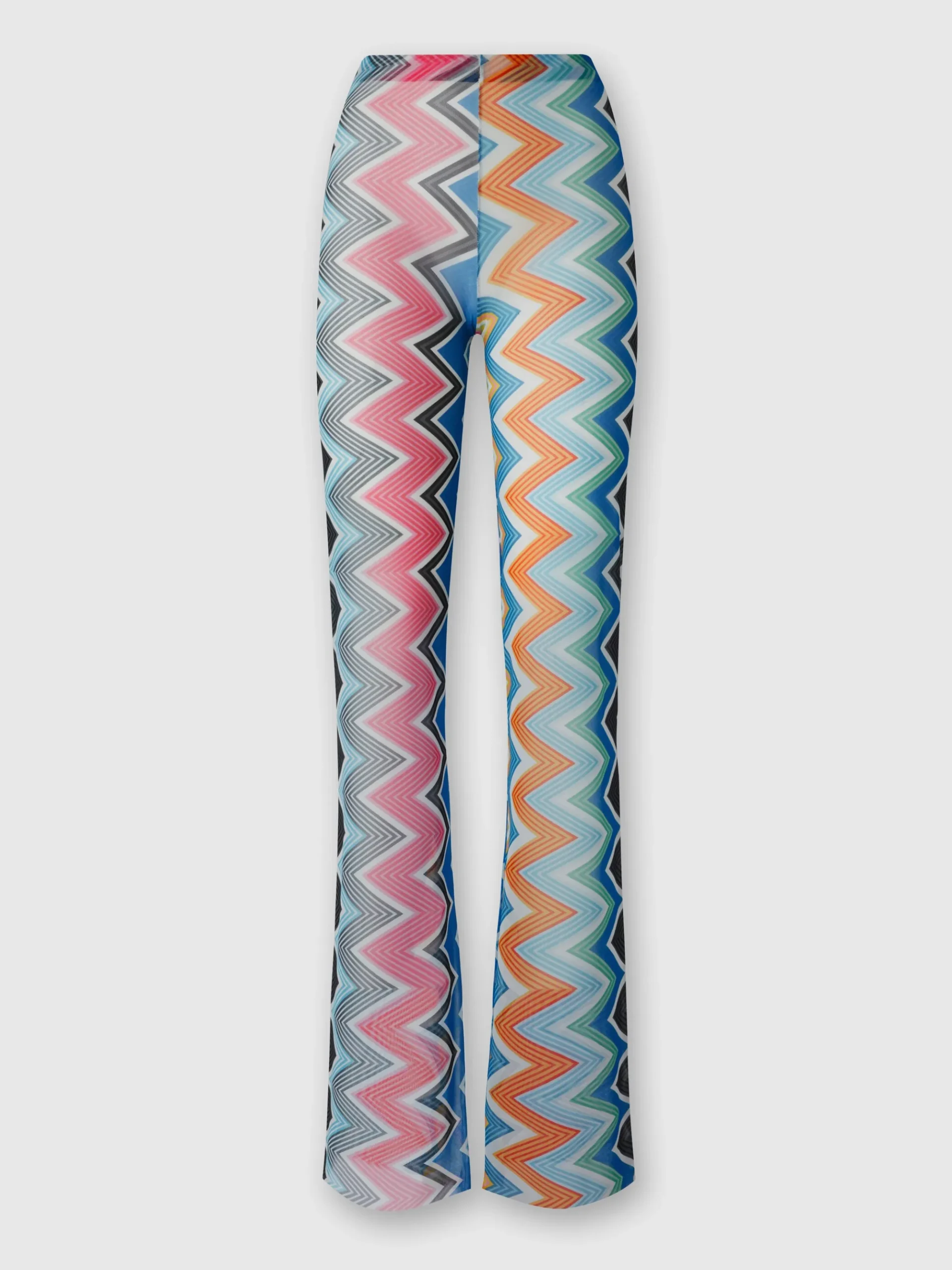 Cover-up trousers in zigzag print tulle