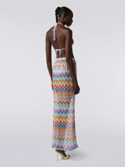 Cover-up trousers with zigzag print