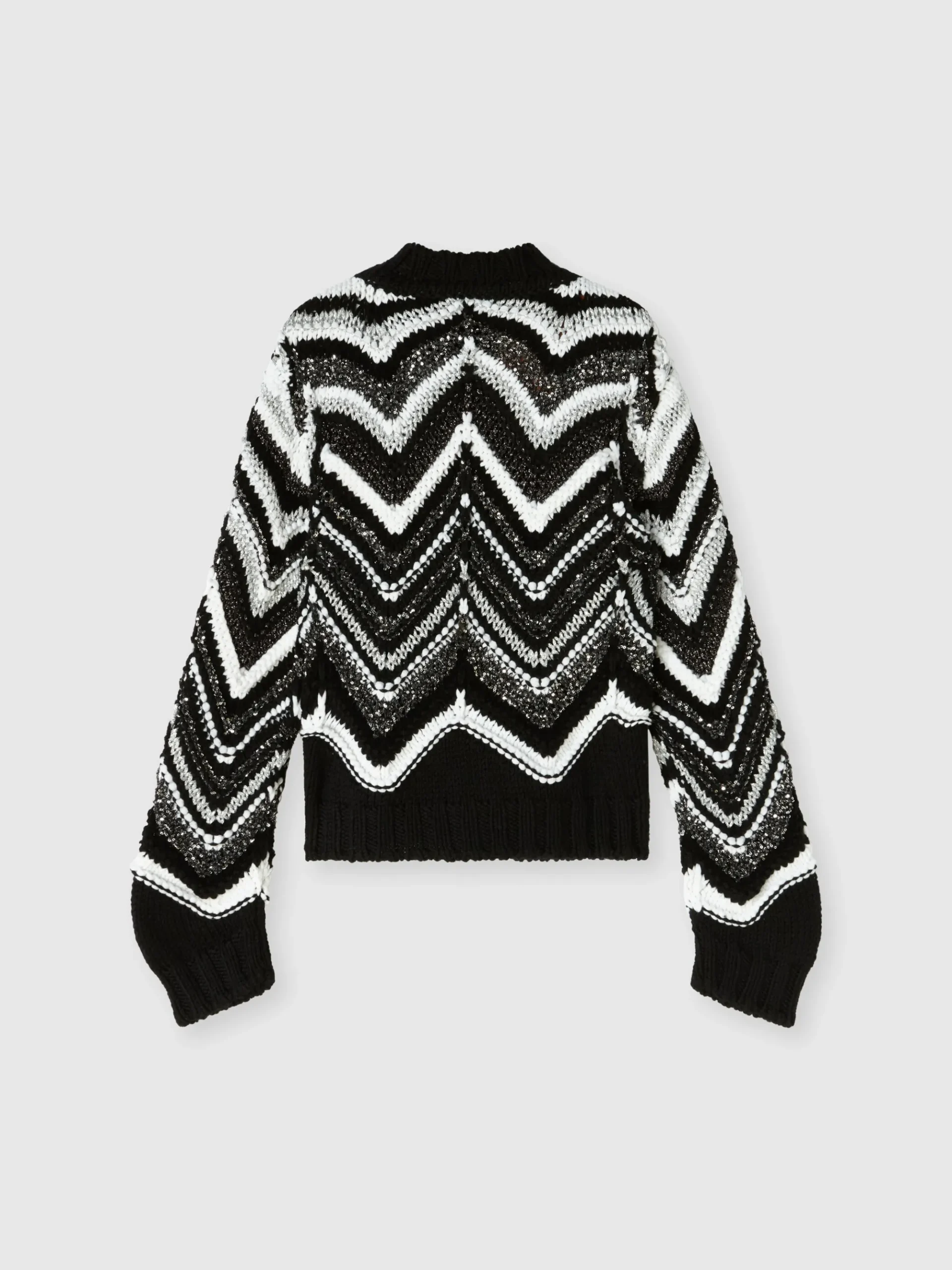 Crew-neck pullover in lamé wool blend