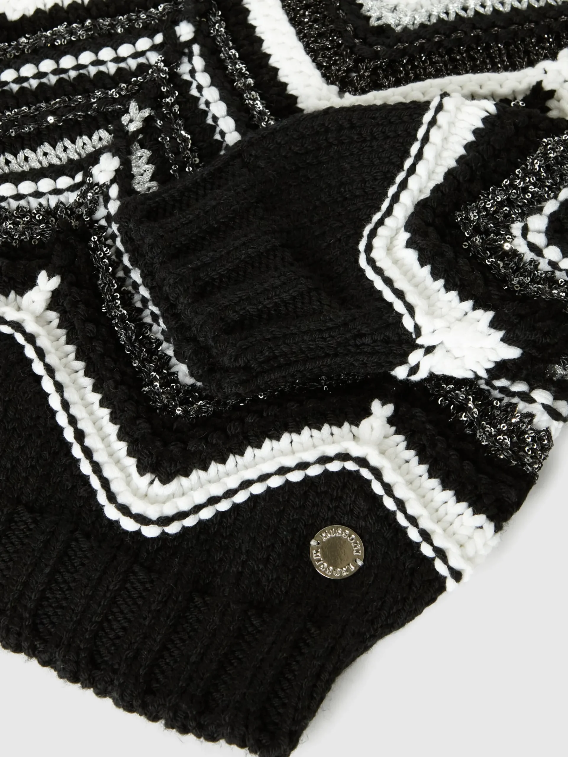 Crew-neck pullover in lamé wool blend
