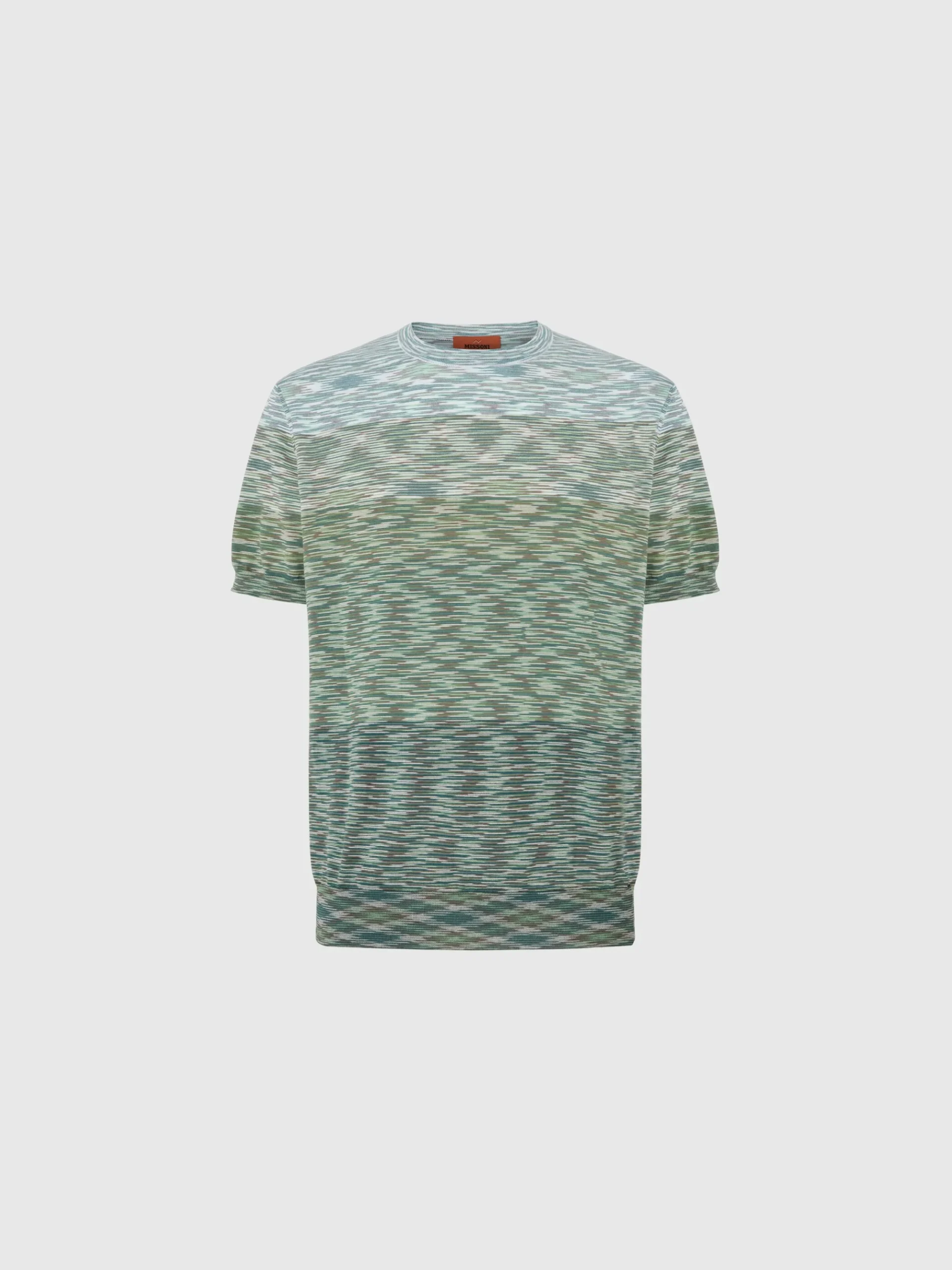 Crewneck T-shirt in dégradé slub cotton