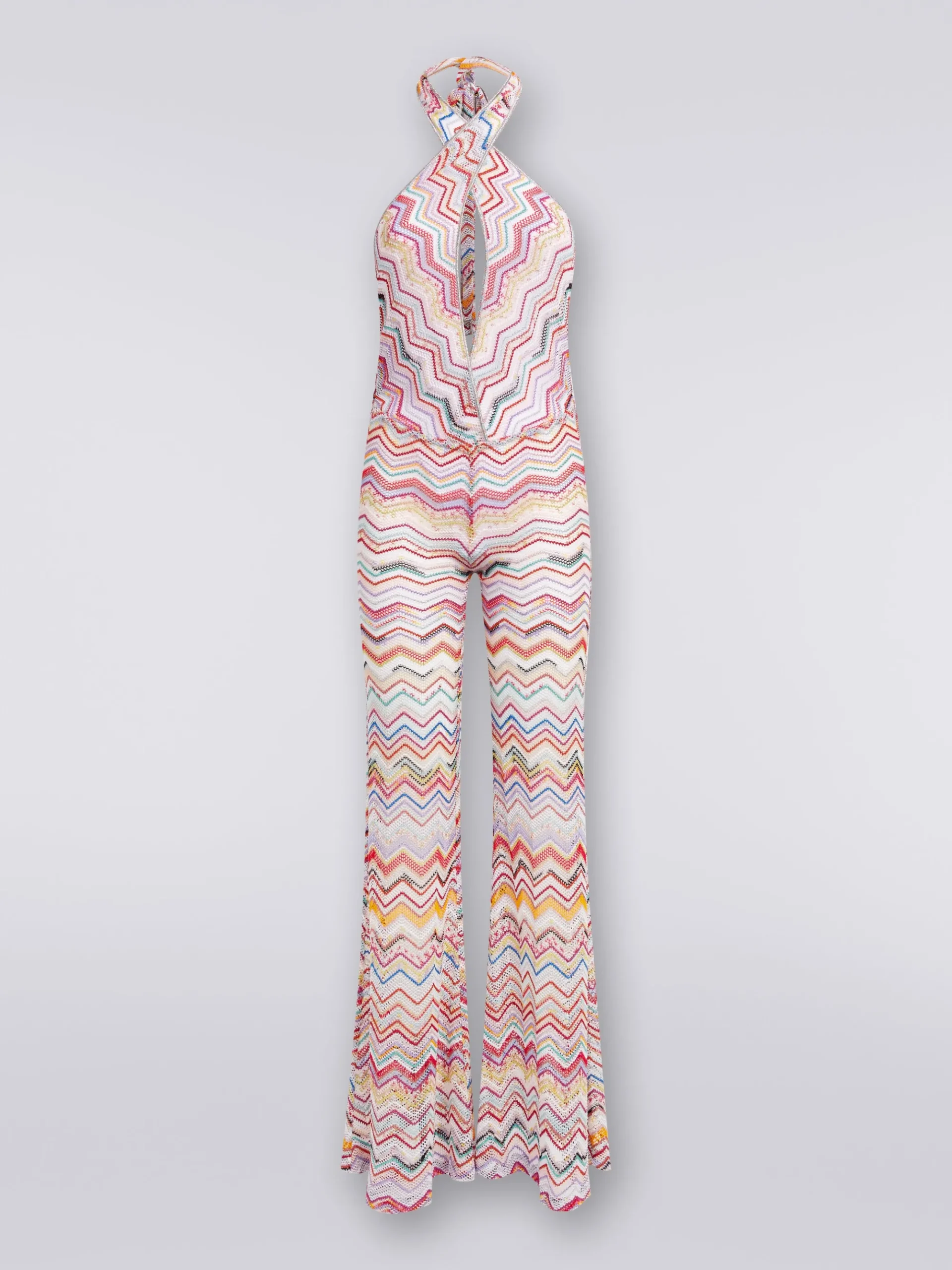 Crochet jumpsuit with V neckline