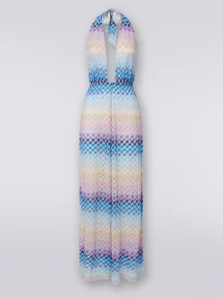 Dégradé lace-effect jumpsuit with lurex