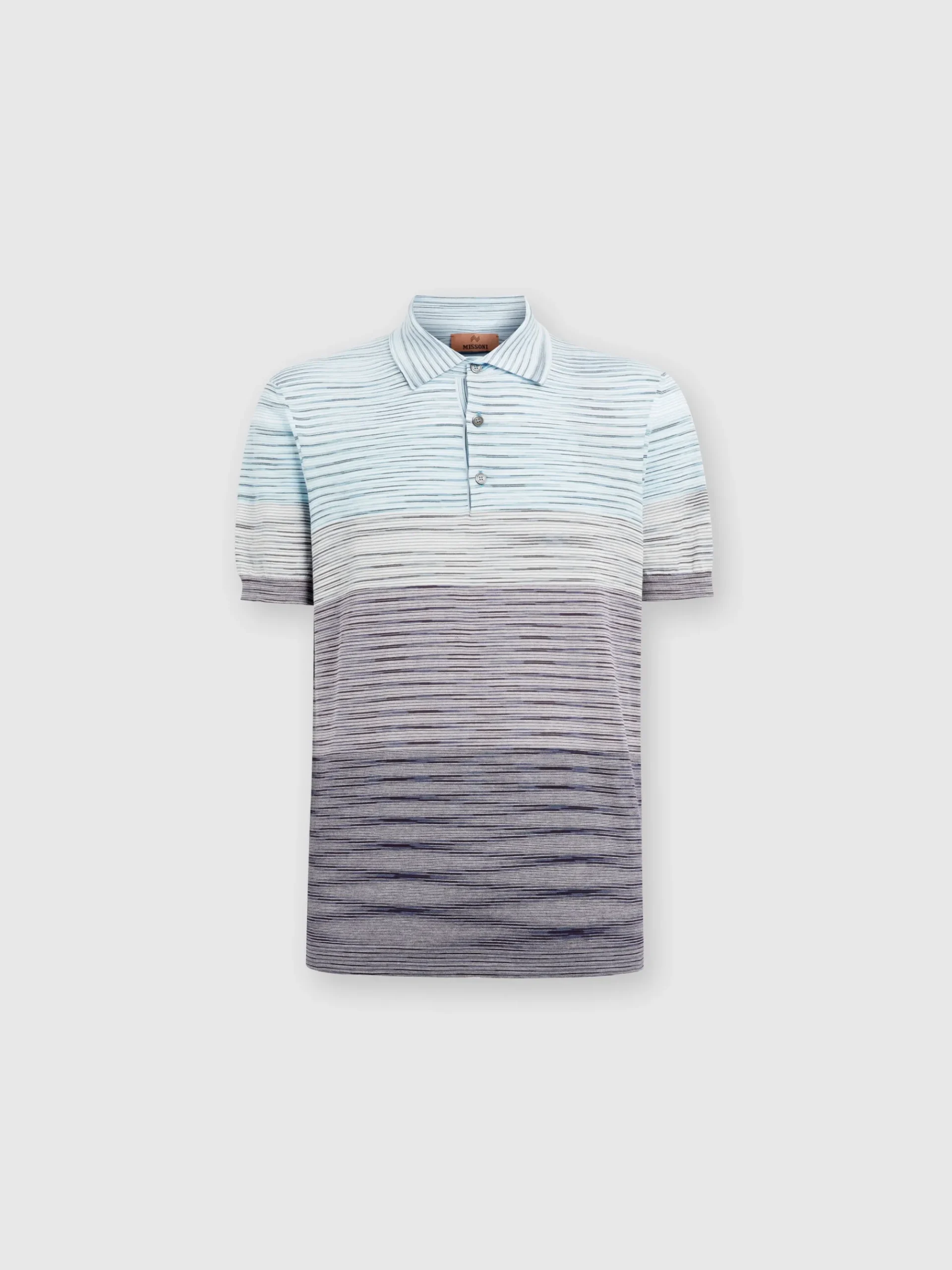 Dégradé slub cotton polo shirt