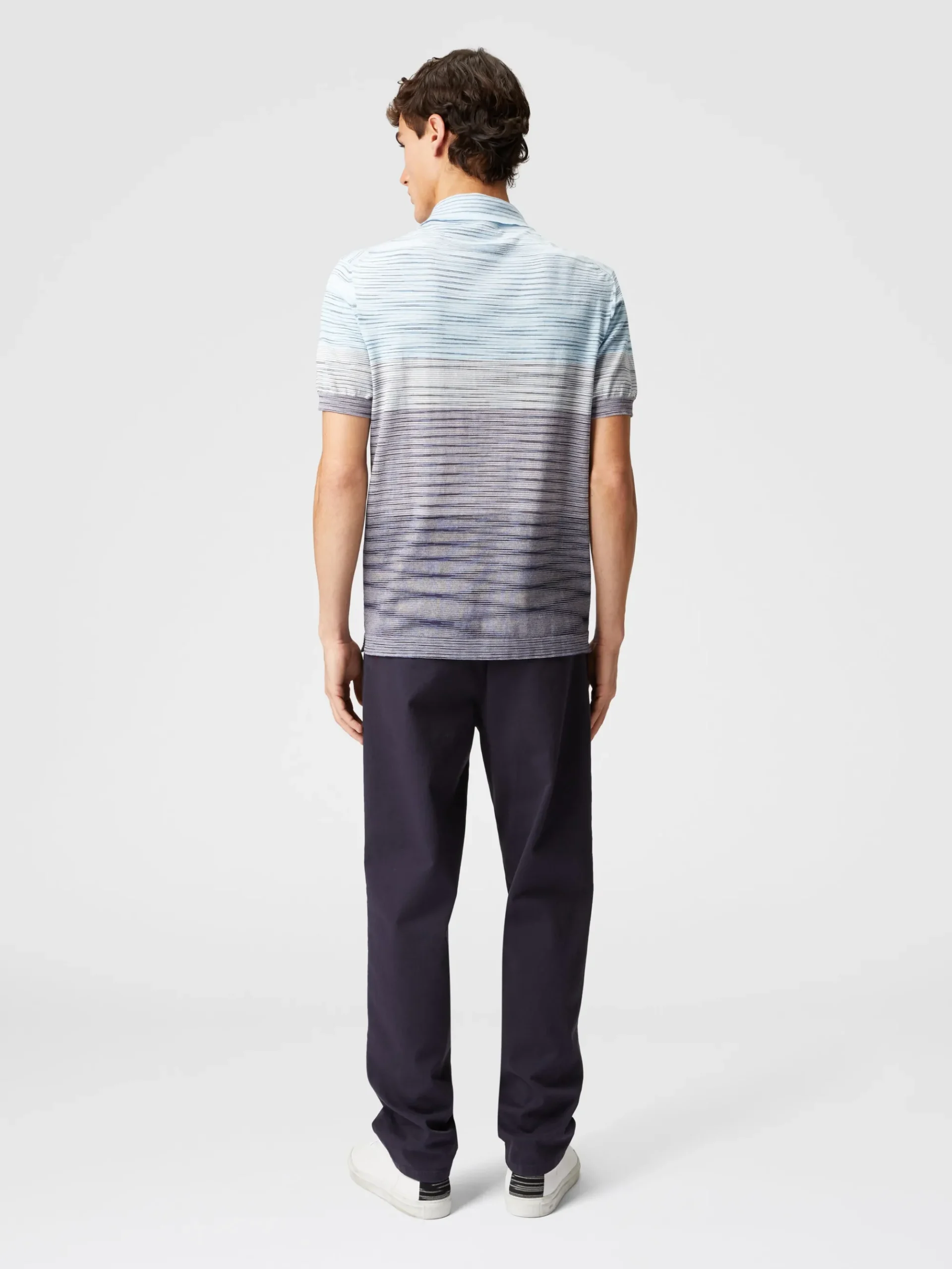 Dégradé slub cotton polo shirt