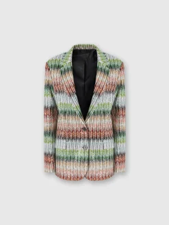 Dégradé zig zag knit blazer with sequins