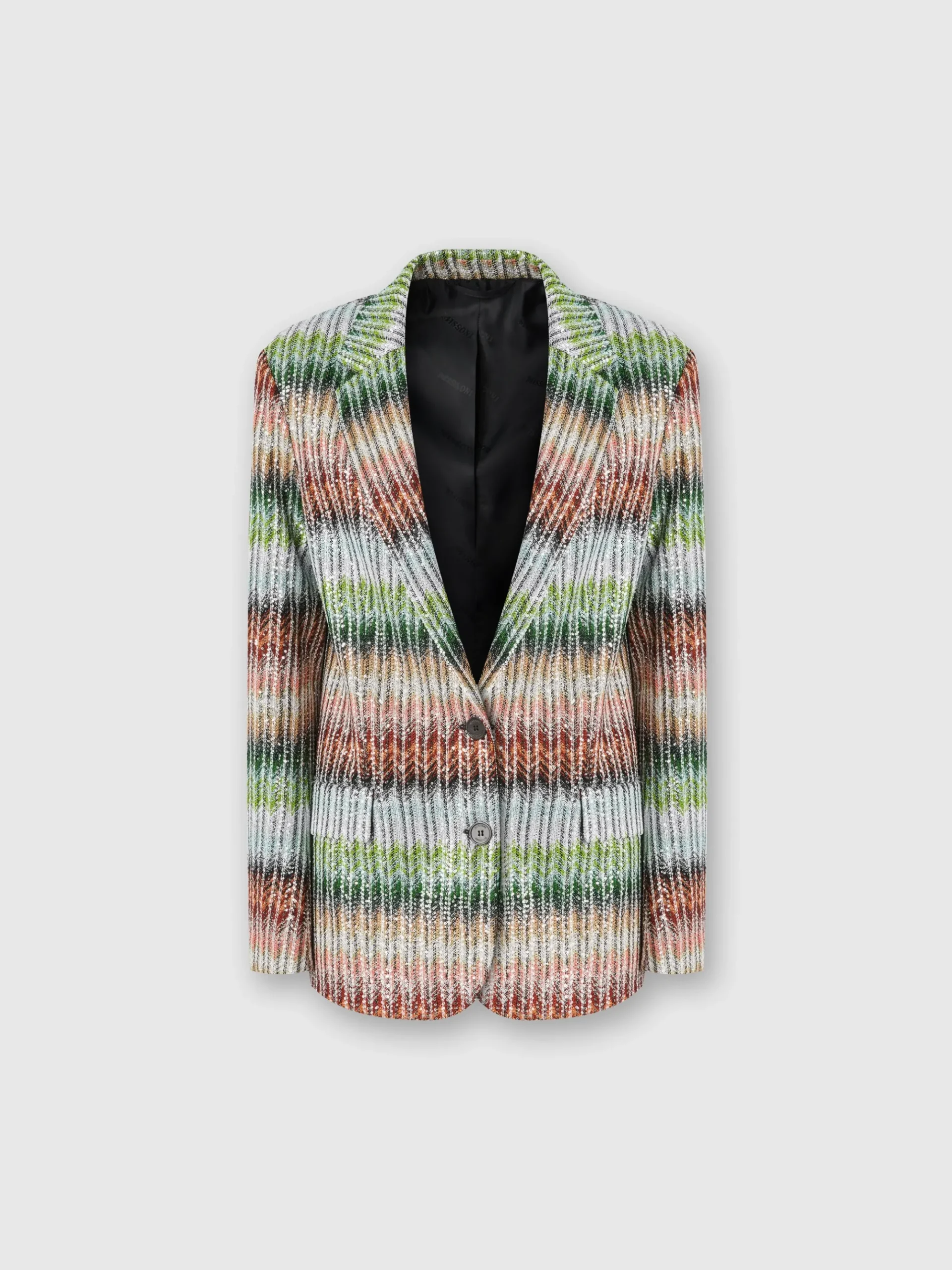 Dégradé zig zag knit blazer with sequins