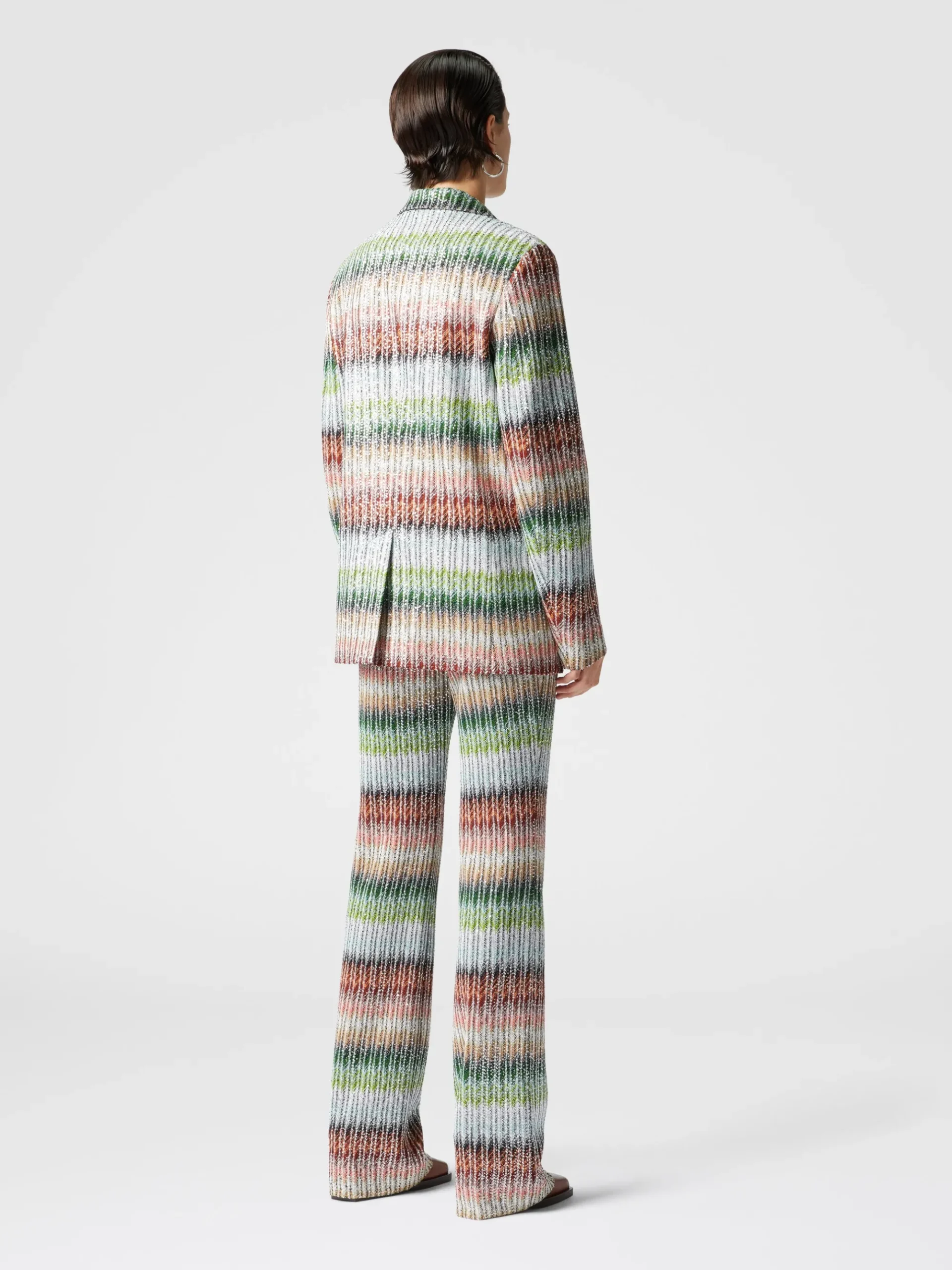 Dégradé zig zag knit blazer with sequins