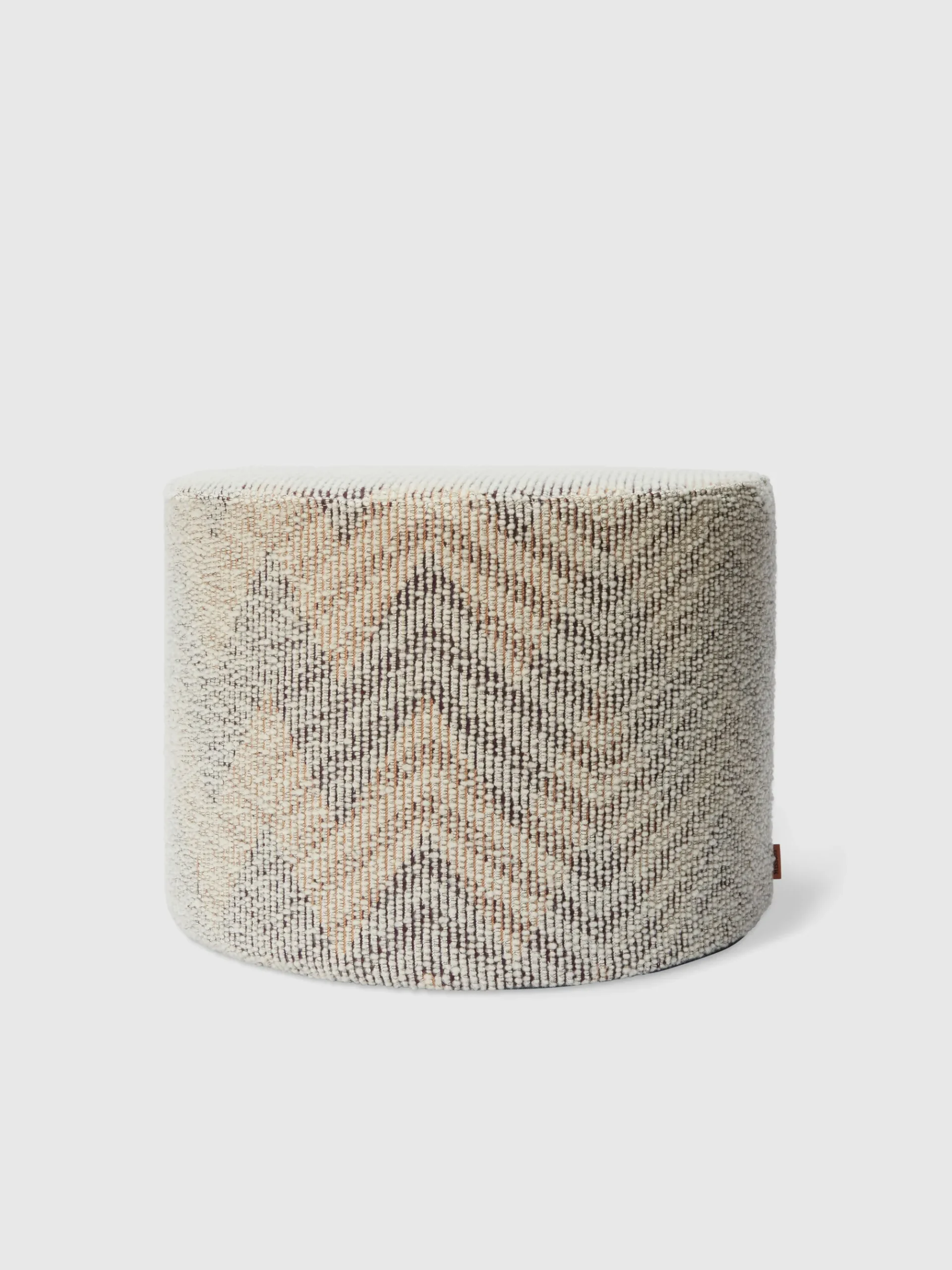 Dinamico bouclé cylindrical pouffe 40x30 cm chevron pattern
