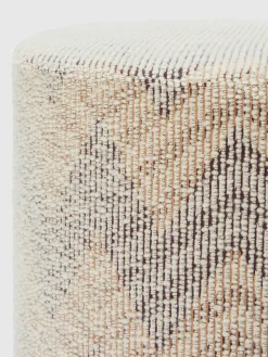 Dinamico bouclé cylindrical pouffe 40x30 cm chevron pattern