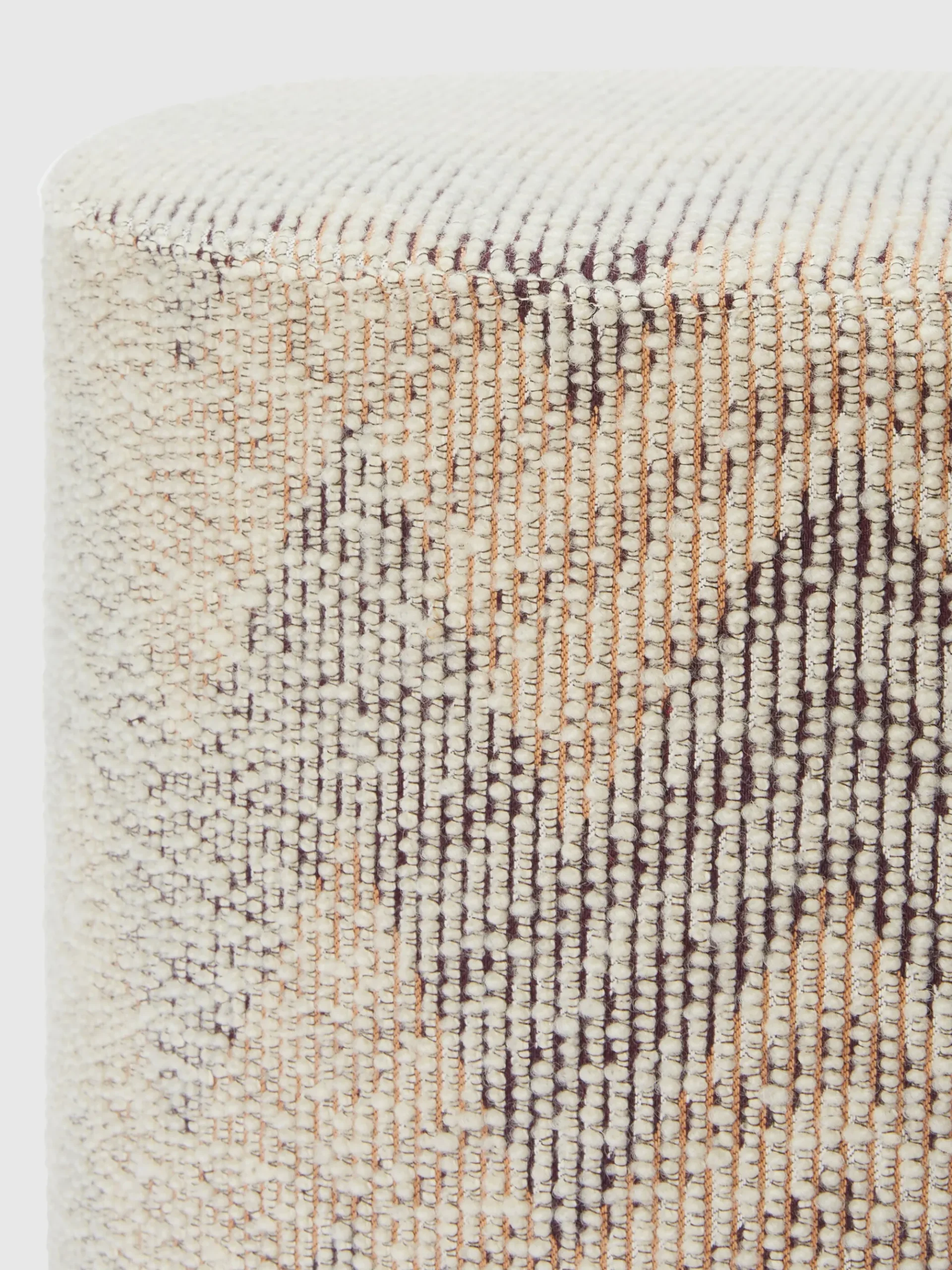 Dinamico bouclé cylindrical pouffe 40x30 cm chevron pattern