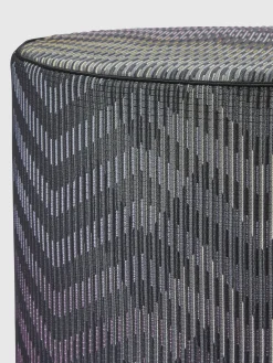 Dinamico cylindrical pouffe 40x30 cm with zigzag pattern