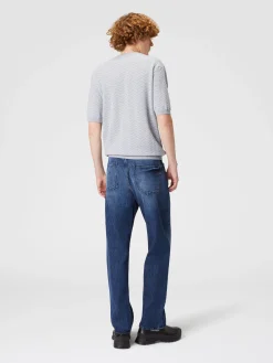 Five denim pockets with Venezia knit insert