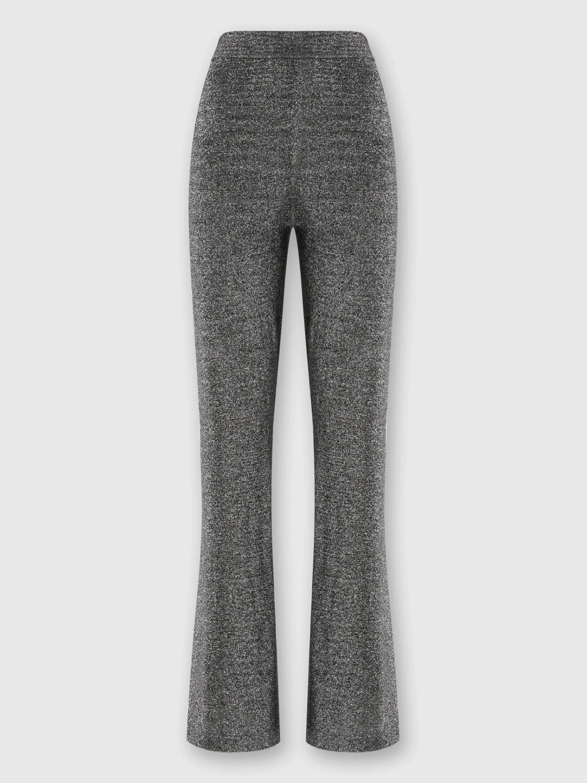 Flare trousers in glitter-effect viscose