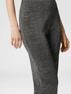 Flare trousers in glitter-effect viscose