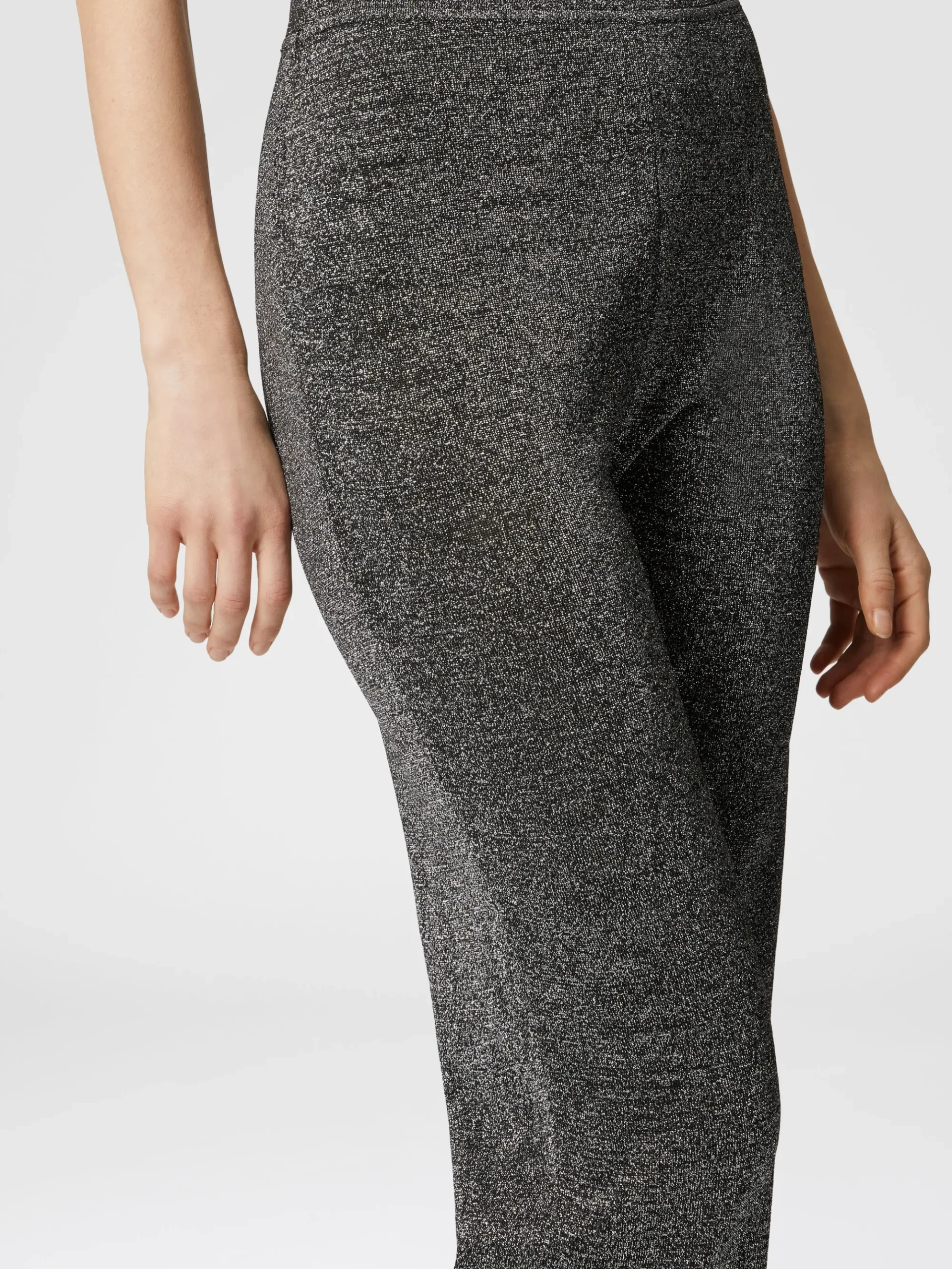 Flare trousers in glitter-effect viscose