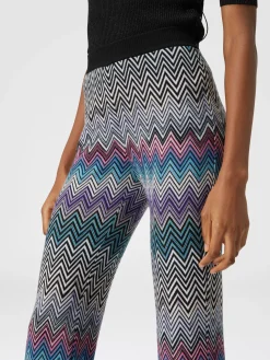 Flare zig zag wool trousers