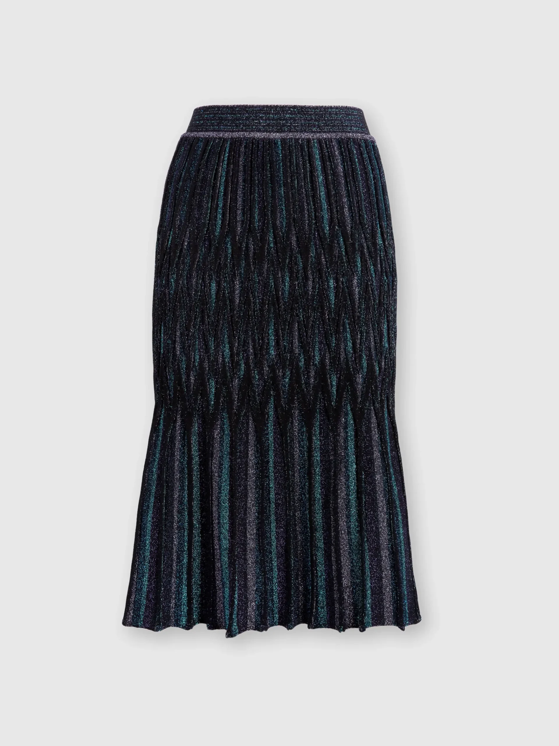 Flared midi skirt with lamé diamond motif