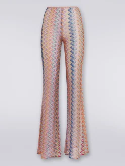 Flared trousers with lurex