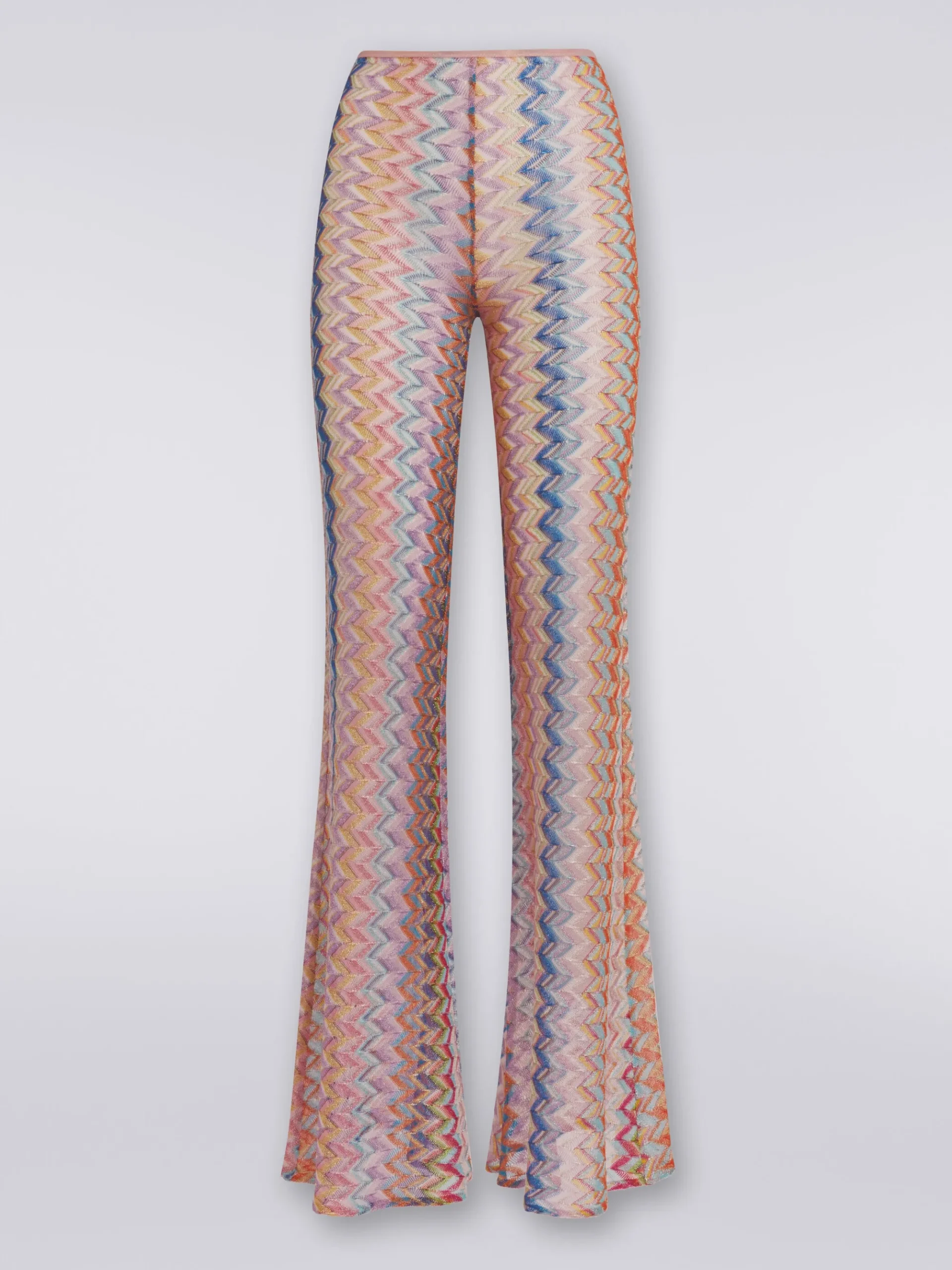 Flared trousers with lurex