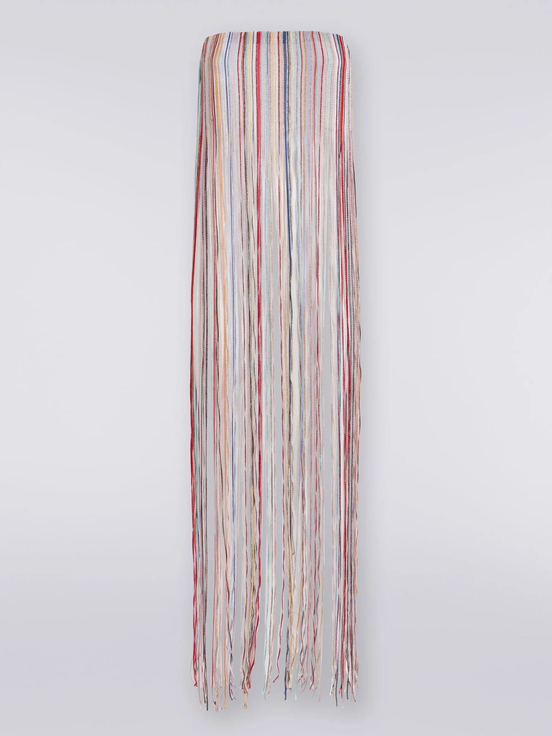 Fringed bustier cover up dress with lurex