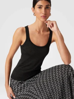 Glitter-effect viscose tank top
