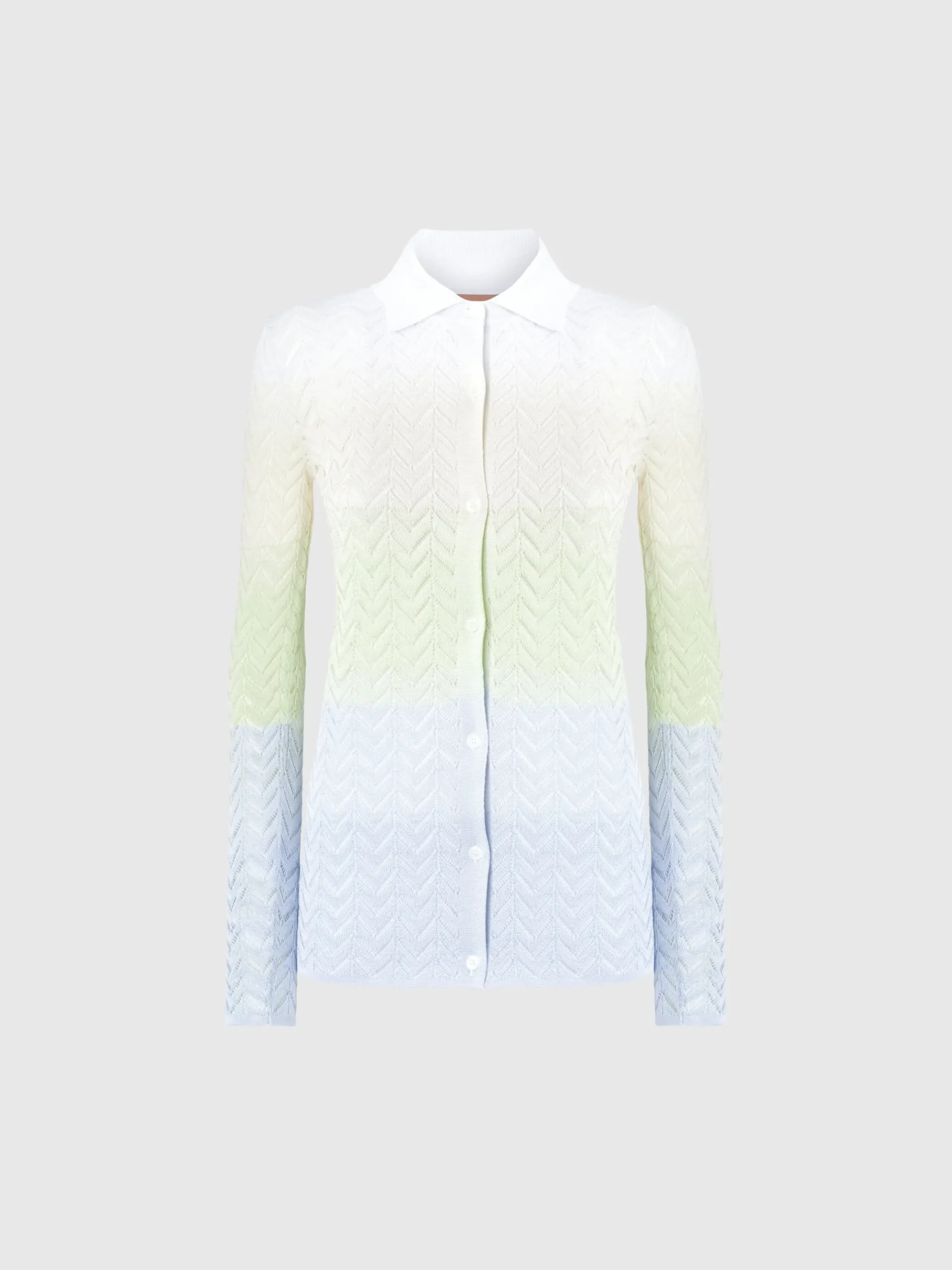 Gradient chevron viscose knit shirt