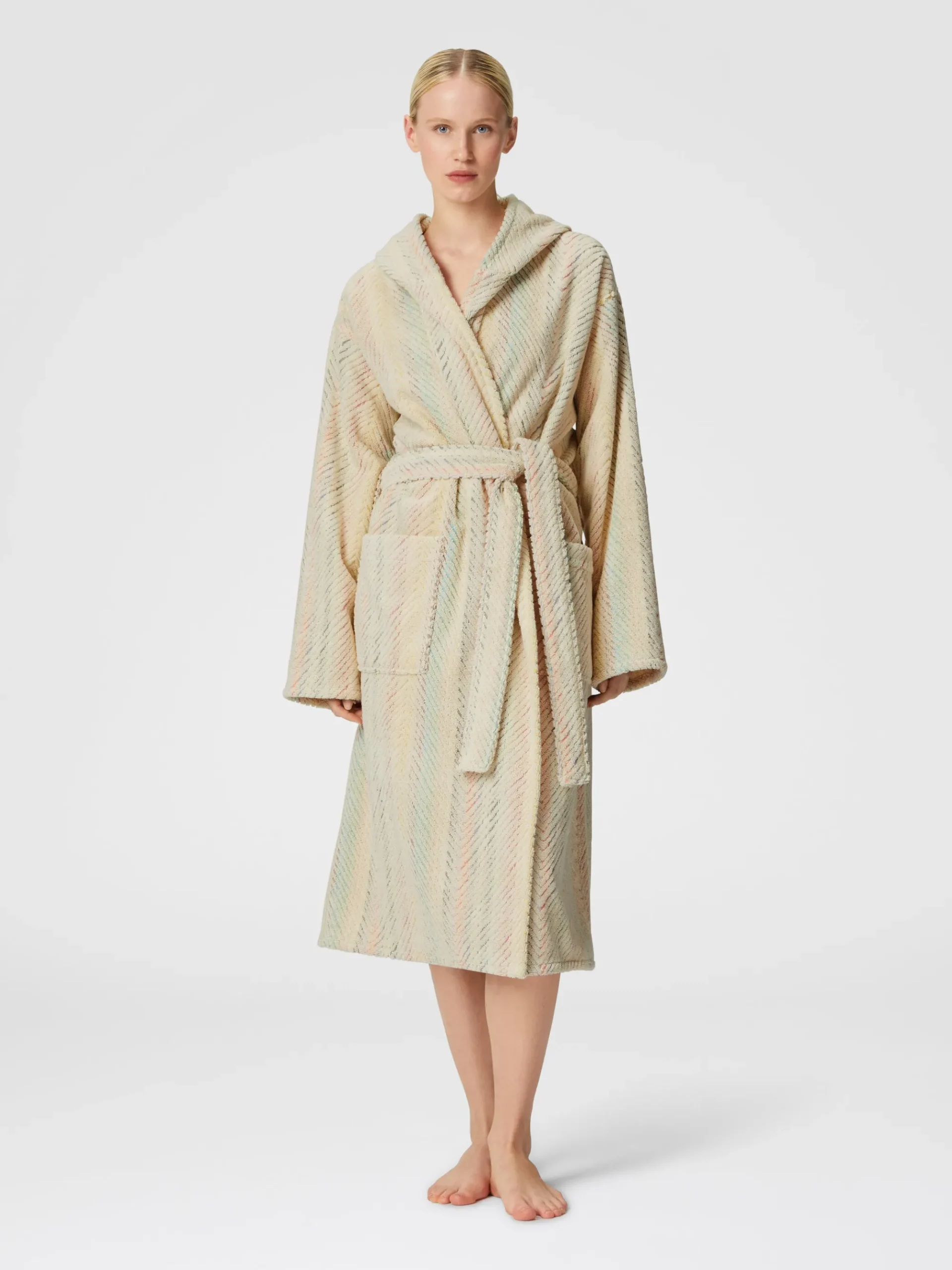 Harmony chevron cotton terry bathrobe