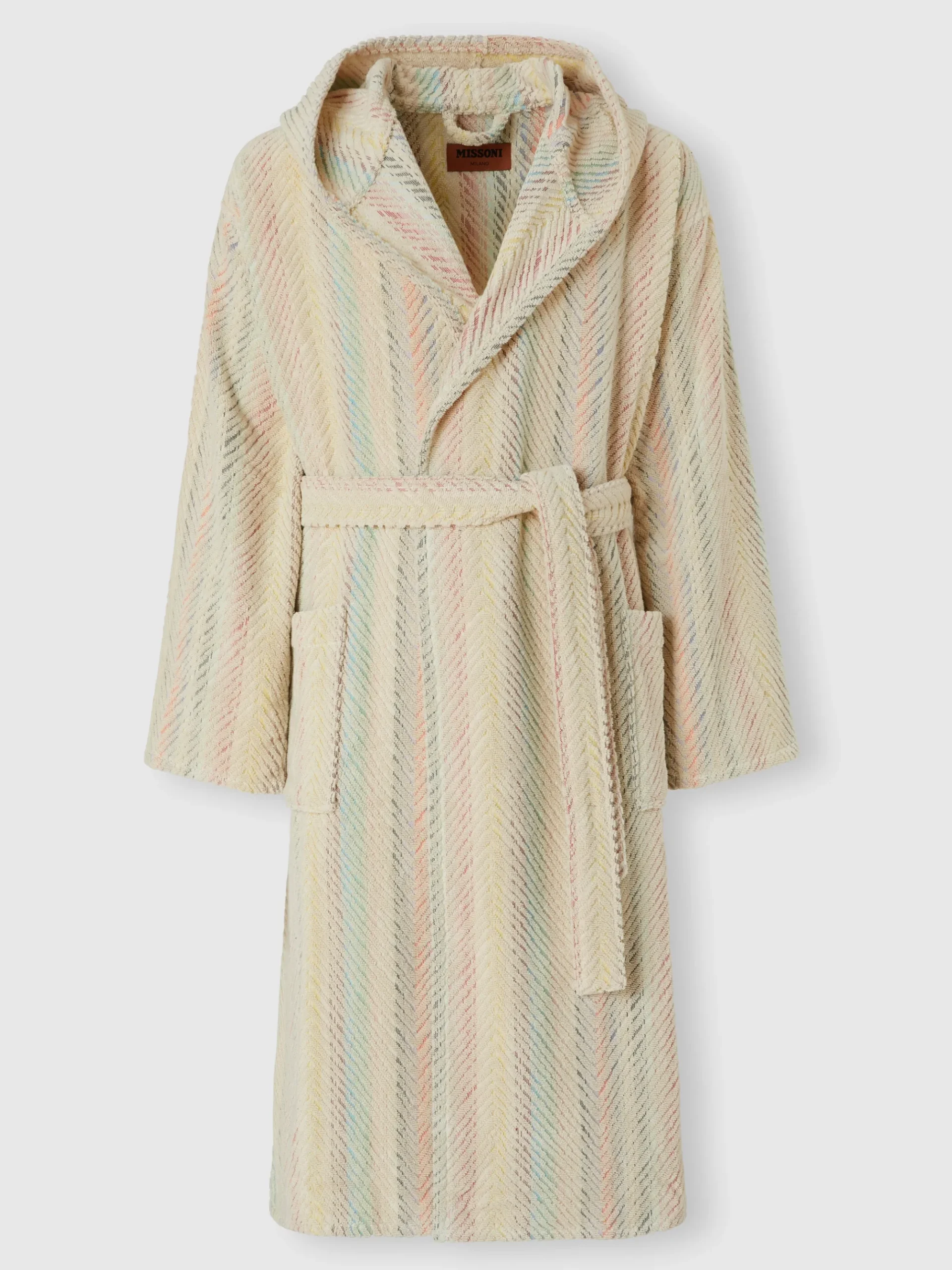 Harmony chevron cotton terry bathrobe