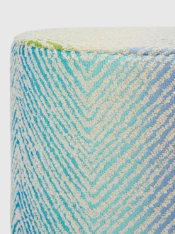 Island 40x30 cm cylindrical outdoor pouffe zigzag bouclé