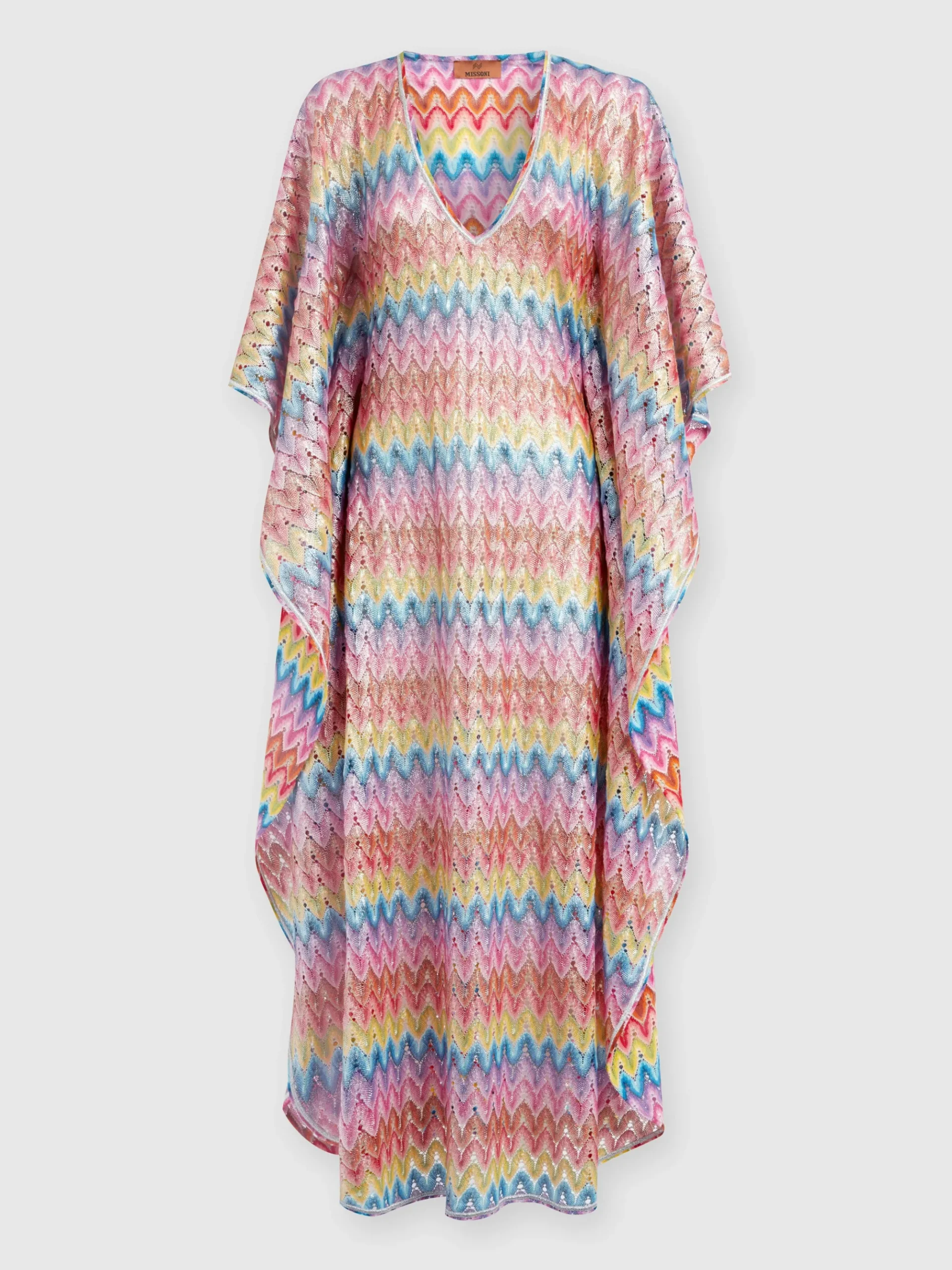 Kaftan long cover-up in coated lace