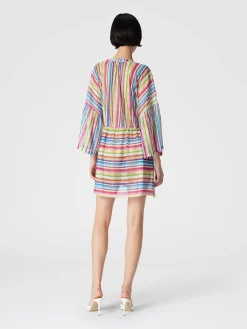 Kaftan short cover-up with zig zag print