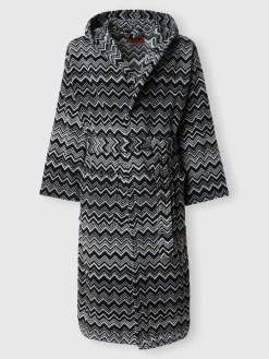 Keith chevron cotton terry bathrobe