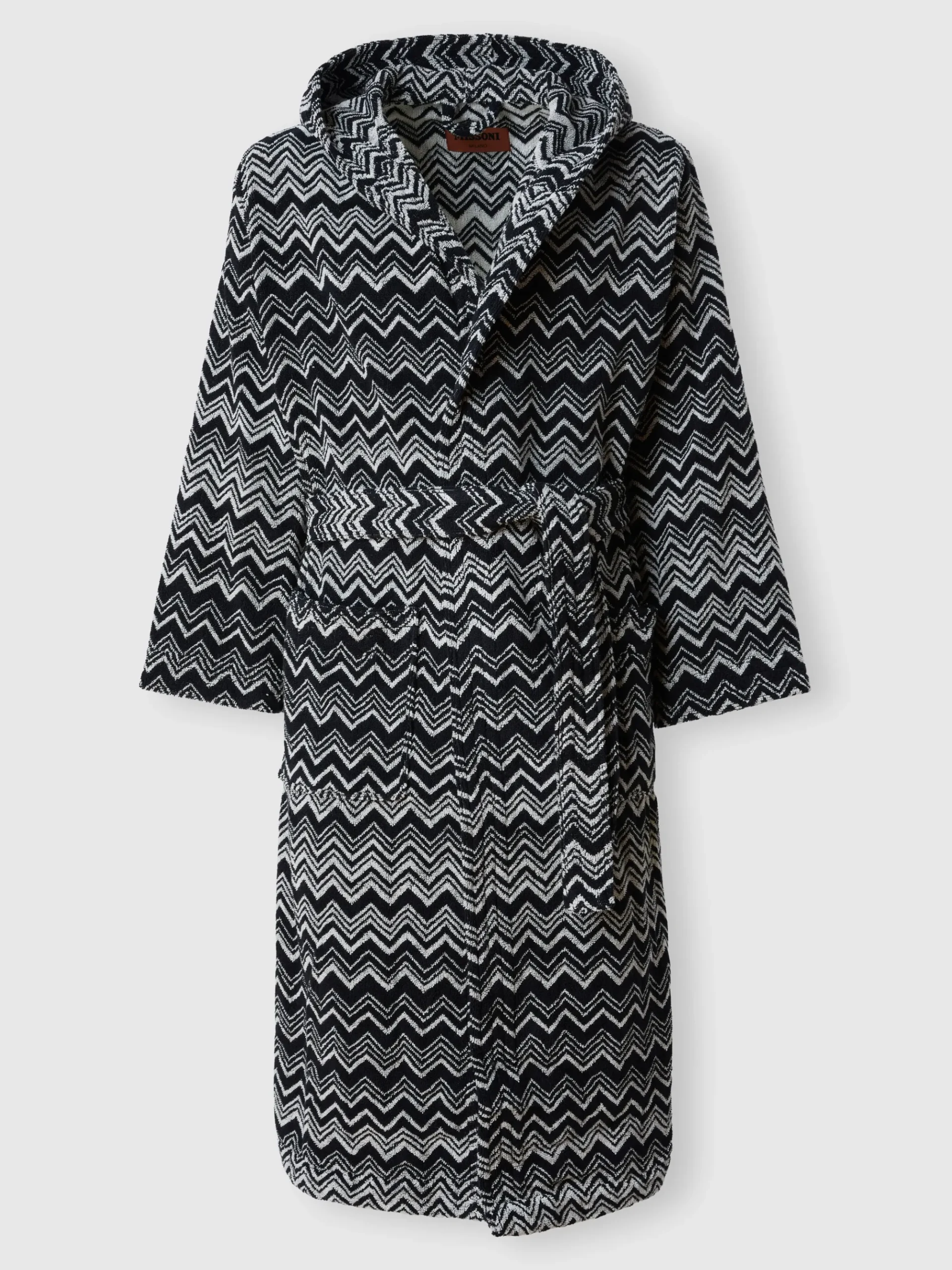 Keith chevron cotton terry bathrobe