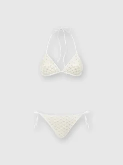 Lace-effect bikini with lining