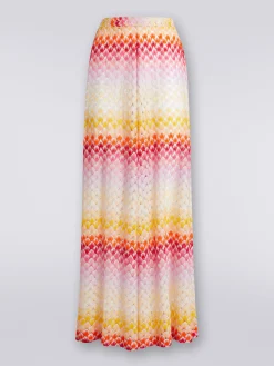 Lace-effect cover up trousers with lurex