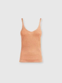 Lamé multi-processing viscose tank top