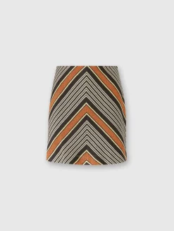 Lamé striped viscose miniskirt