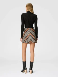 Lamé striped viscose miniskirt