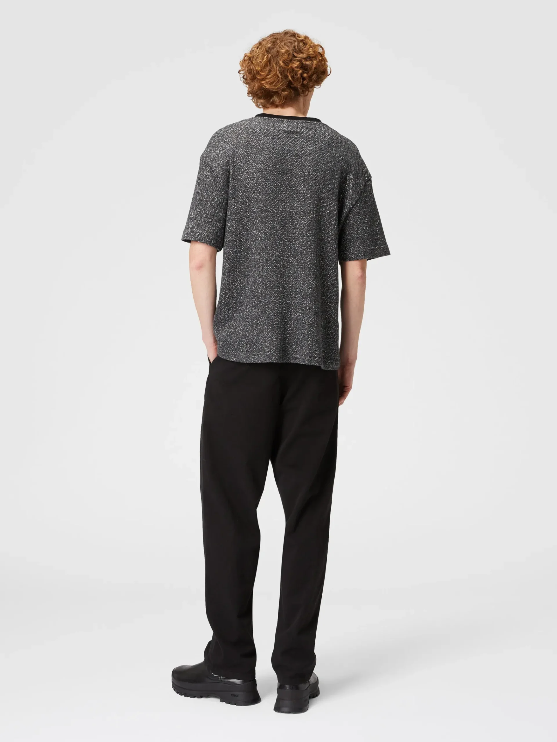 Lamé zig zag cotton and viscose T-shirt