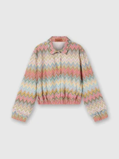 Lamé zig zag knit overshirt