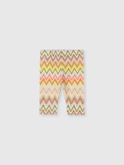 Leggings in zigzag stretch cotton