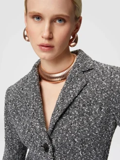 Long blazer in a mélange cotton blend