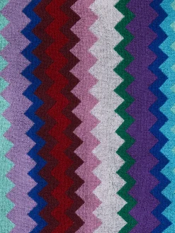 Long Chantal chevron cotton terry hooded bathrobe