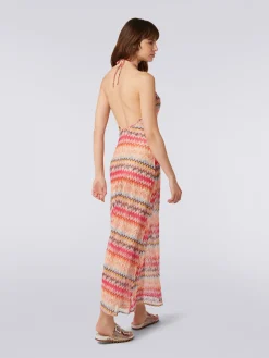 Long chevron viscose tulle cover up