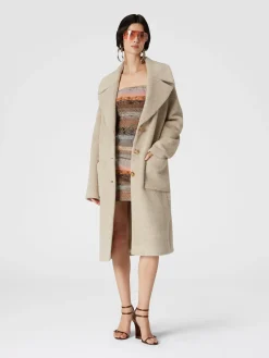 Long coat in alpaca blend